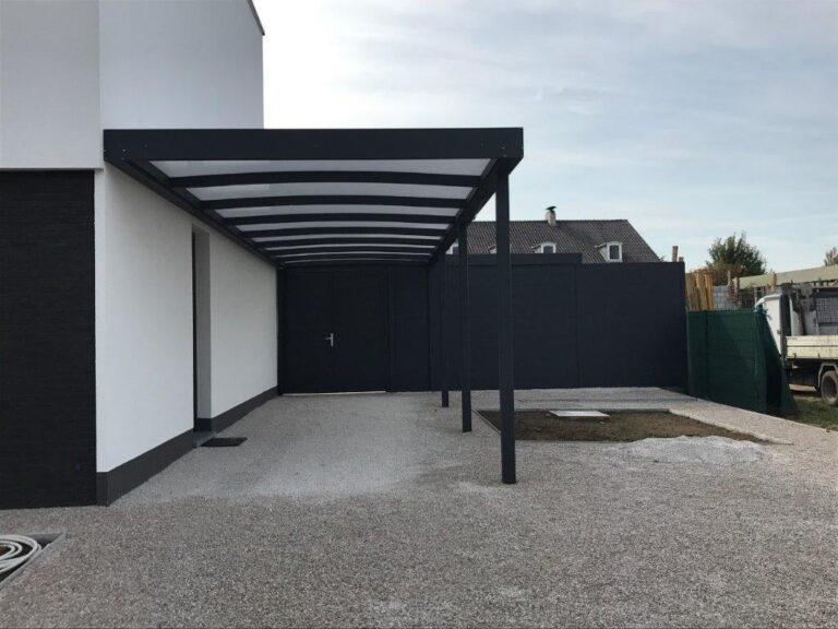 Skinle Carport Met Zeer Licht Gebogen Dak Type P